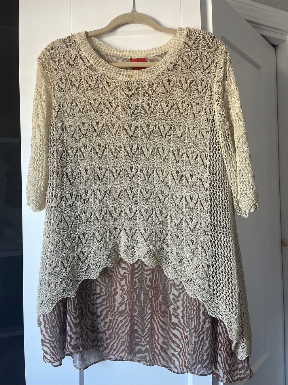 V Cristina Layered Crochet top